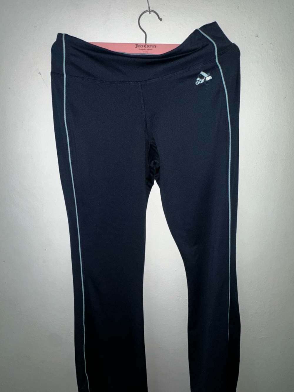 adidas navy Leggings with Light Blue Piping